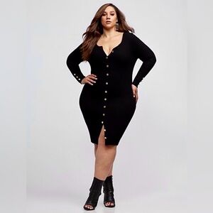 Fashion to Figure Black Sweater Dress